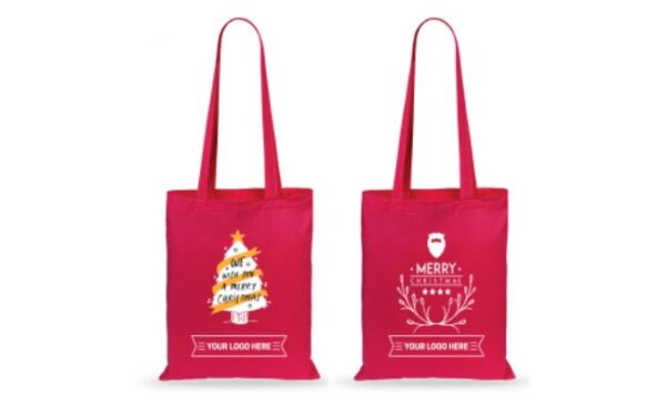 two christmas cotton bags