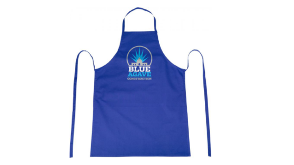 100% cotton apron with tie back closure blue