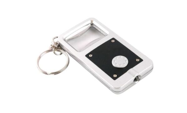 black LED keyring and bottle opener