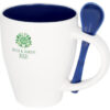 250 ml ceramic mug with spoon Blue