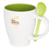 250 ml ceramic mug with spoon Green