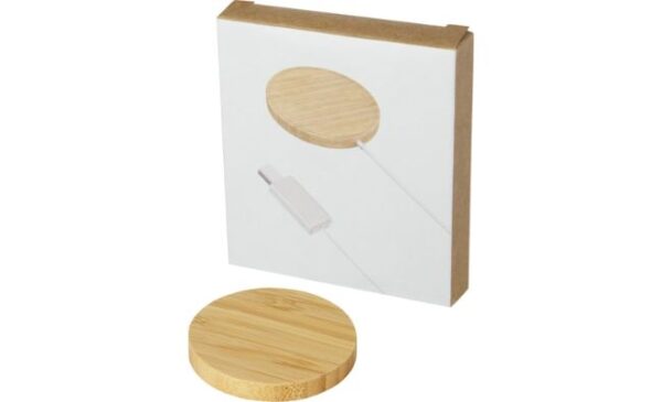 10W bamboo magnetic wireless charging pad