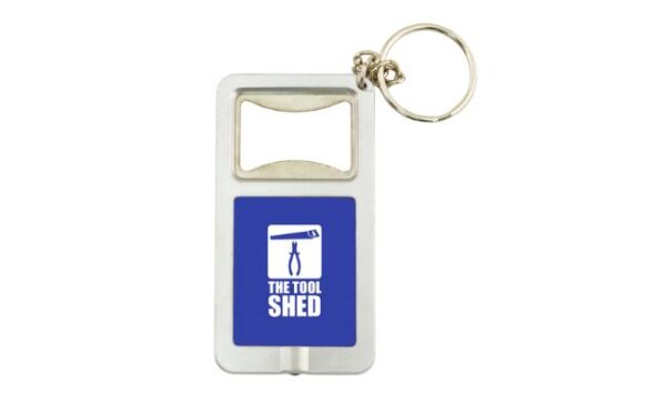 Blue LED keyring and bottle opener