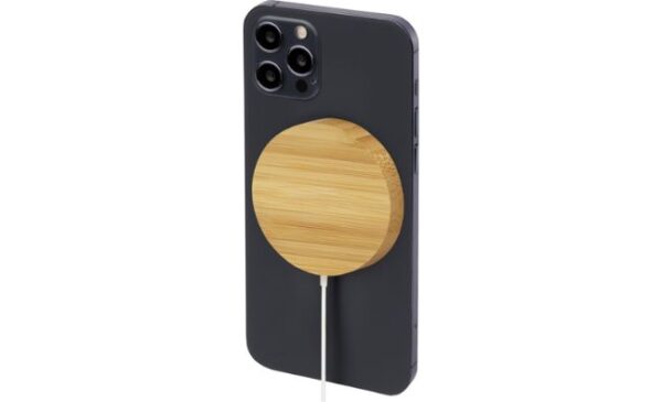 10W bamboo magnetic wireless charging pad