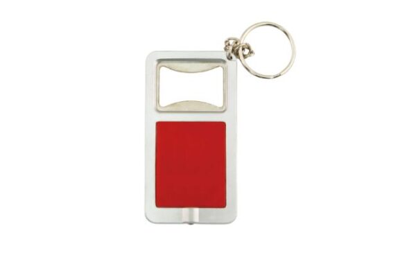 red LED keyring and bottle opener