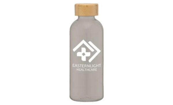 grey Water Bottle with Bamboo Lid