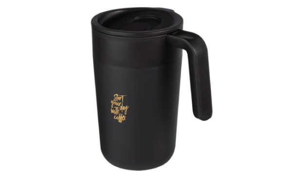 400 ml double wall recycled mug Black