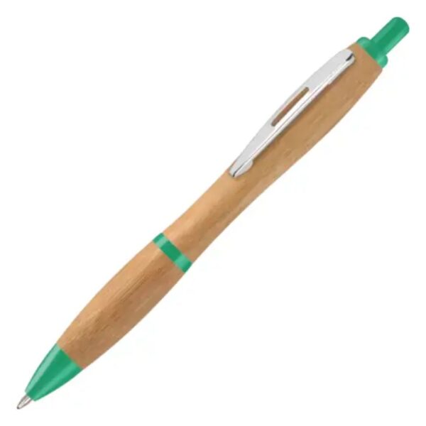 Green Contour Bamboo Ballpens