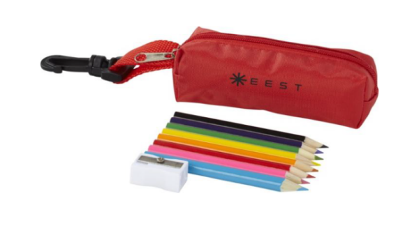 8 Piece Coloured Pencil Set Red