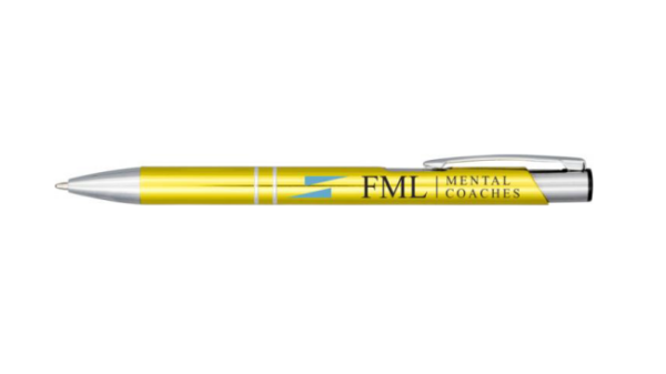 Aluminium click ballpoint pen yellow