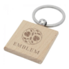 Beech wood squared keychain branded