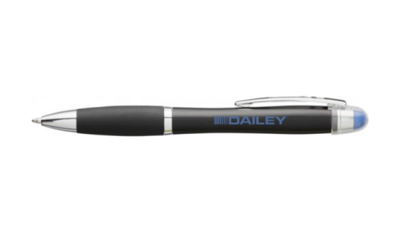 Blue Nash light up black barrel and grip ballpoint pen