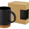 Ceramic mug with cork base black