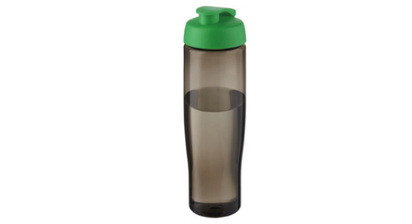 Eco 700ml sports bottle flip lid green black