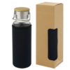 Glass bottle with neoprene sleeve black