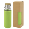 Glass bottle with neoprene sleeve green