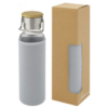 Glass bottle with neoprene sleeve grey