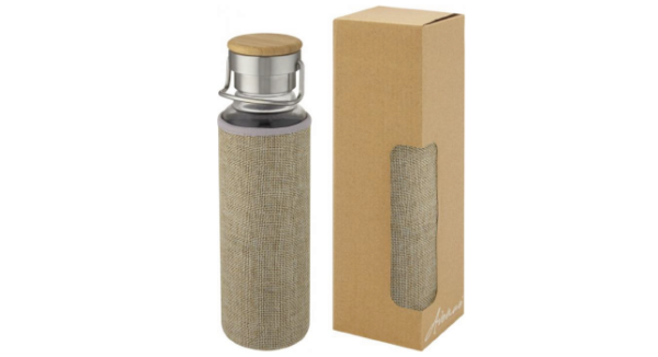 Glass bottle with neoprene sleeve natural