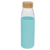 Glass sport bottle 540ml with wood lid (Mint)