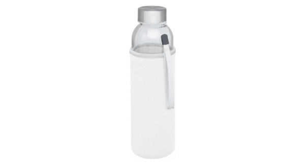 Glass sports bottle 500ml white