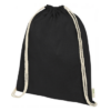 GOTS organic cotton drawstring backpack black