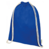 GOTS organic cotton drawstring backpack blue