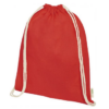 GOTS organic cotton drawstring backpack red