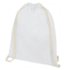 GOTS organic cotton drawstring backpack white