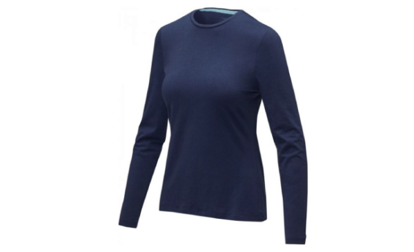 Long sleeve women's GOTS organic t shirt (Navy)