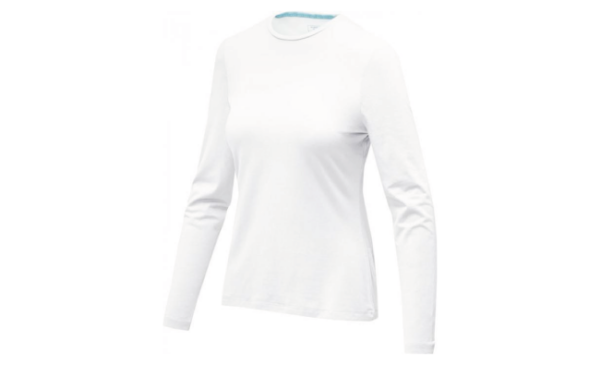 Long sleeve women's GOTS organic t shirt (White)