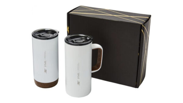 Mug and tumbler copper vacuum gift set White