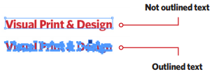 How to outline text for print