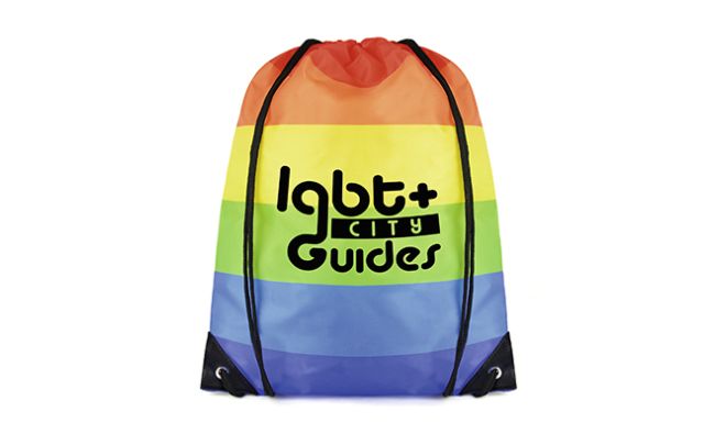Rainbow drawstring bag