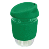 Reuseable glass coffee cup Dark green