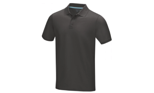 Short sleeve men’s GOTS organic polo (Grey)