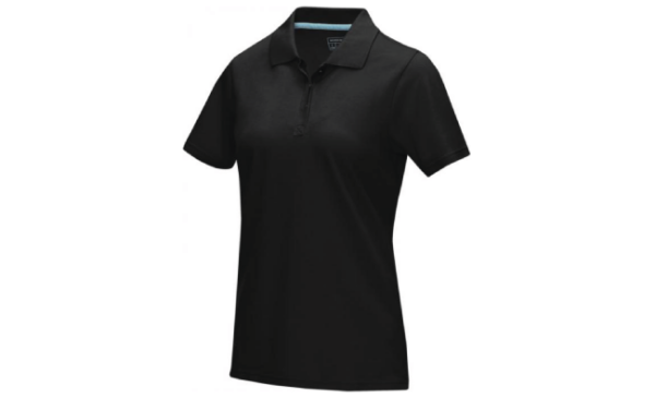 Short sleeve women’s GOTS organic polo (Black)