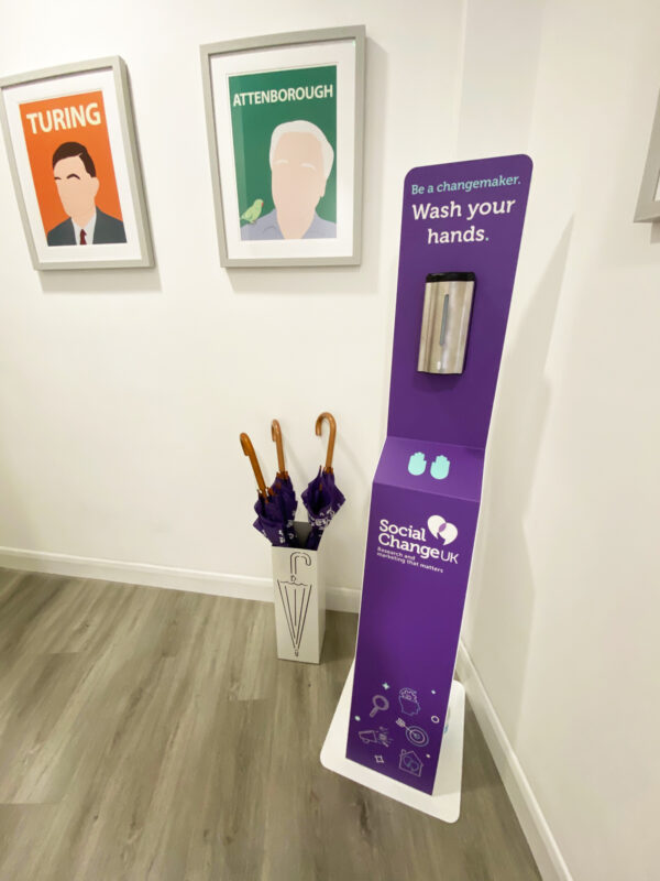 Social Change Hand Sanitiser Station