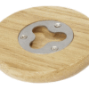 Wooden coaster with bottle opener back